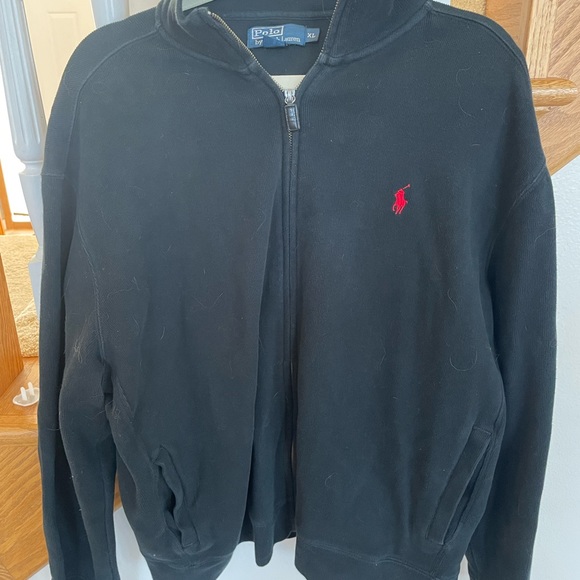 Black and Navy Blue Polo Ralph Lauren Full Zip Sweatshirt - Picture 1 of 7